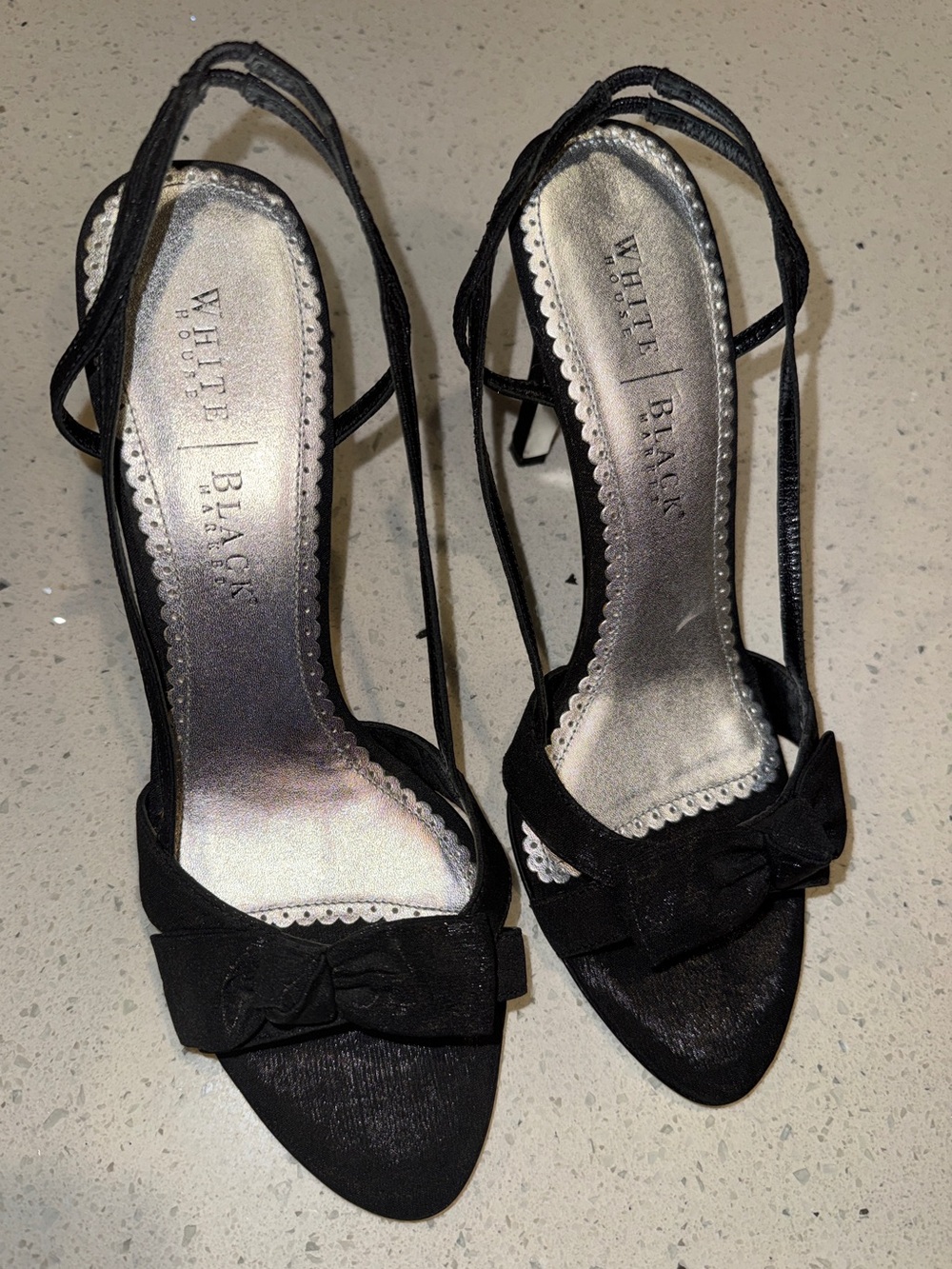 WHBM Bow Pointed Slingback Heels